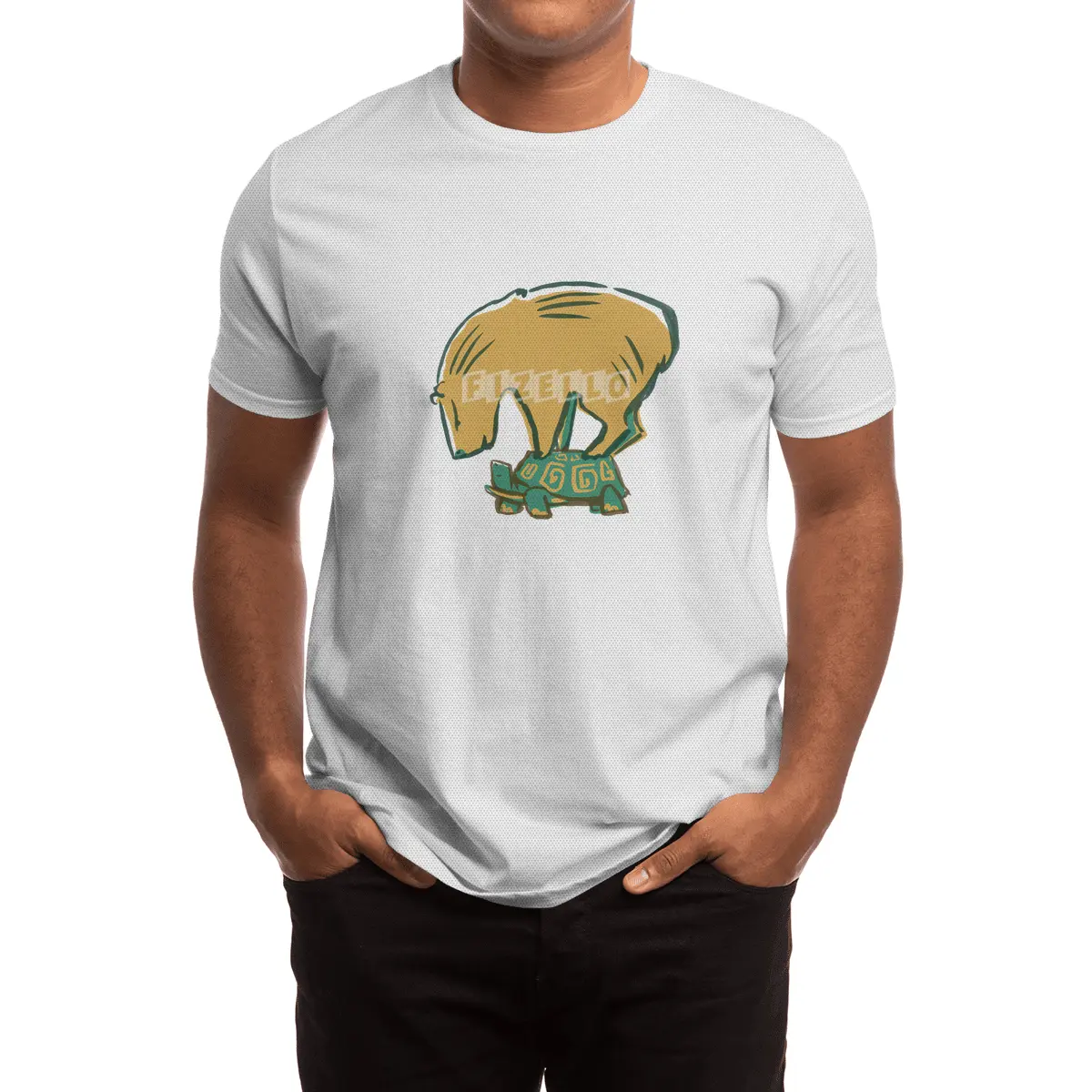 Capybara on a Tortoise Spor T-Shirt