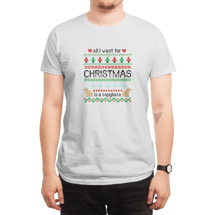 All I Want for Christmas is a Capybara Ugly Sweater Spor T-Shirt