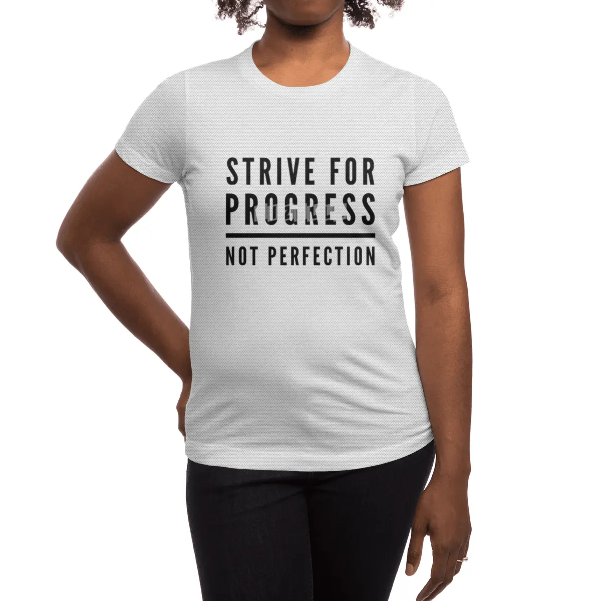 Strive For Progress, Not Perfection Spor T-Shirt