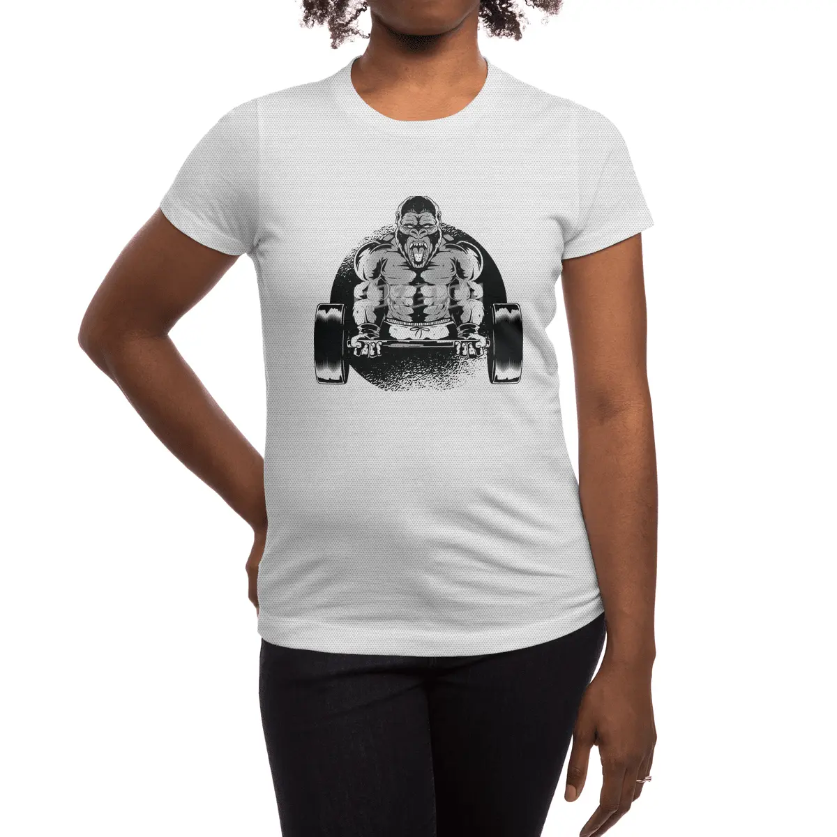 Gorilla Dumbbell Spor T-Shirt