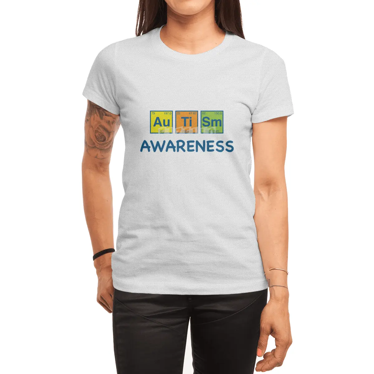 Autism Awareness Light Color Periodic Table Elements Theme for Teachers, Students and Parents Spor T-Shirt