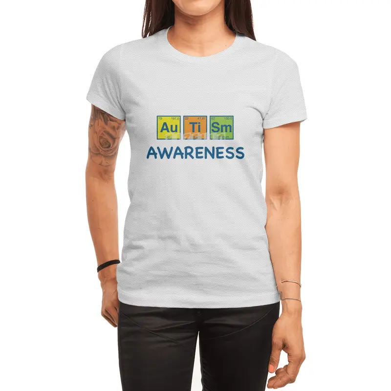 Autism Awareness Light Color Periodic Table Elements Theme for Teachers, Students and Parents Spor T-Shirt