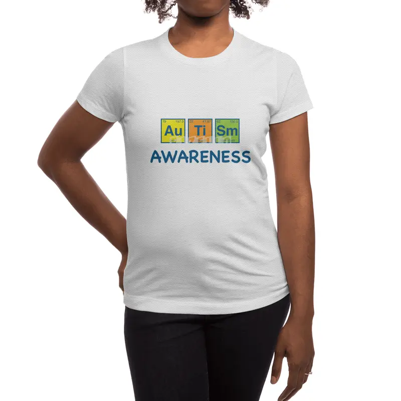 Autism Awareness Light Color Periodic Table Elements Theme for Teachers, Students and Parents Spor T-Shirt