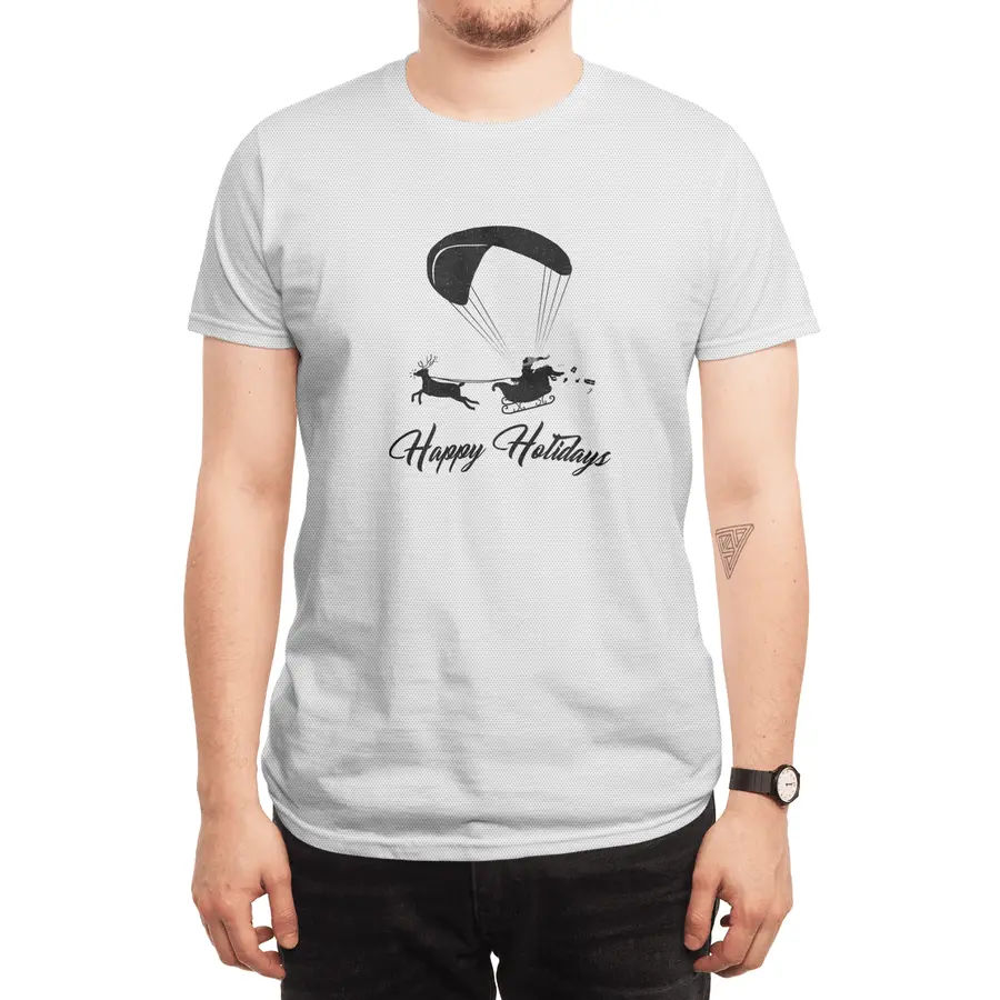 Happy Holidays - Paragliding Santa Spor T-Shirt