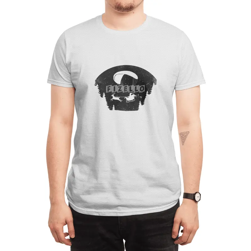 Happy Holidays - Paragliding Santa - Night Sky - Textless Spor T-Shirt