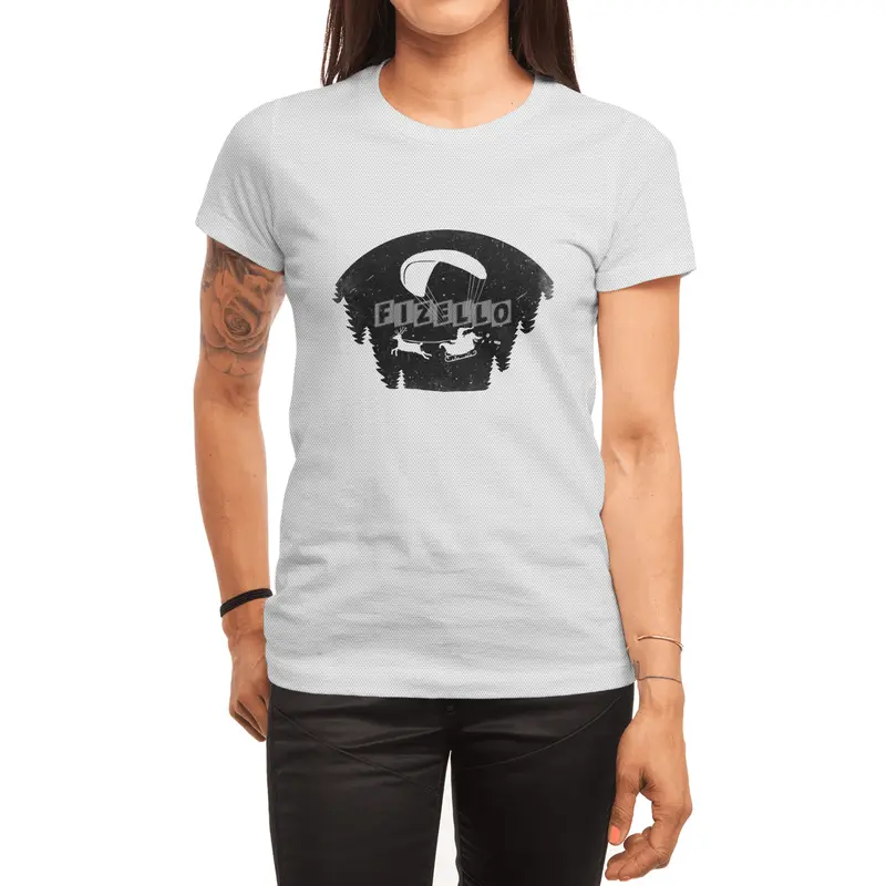 Happy Holidays - Paragliding Santa - Night Sky - Textless Spor T-Shirt