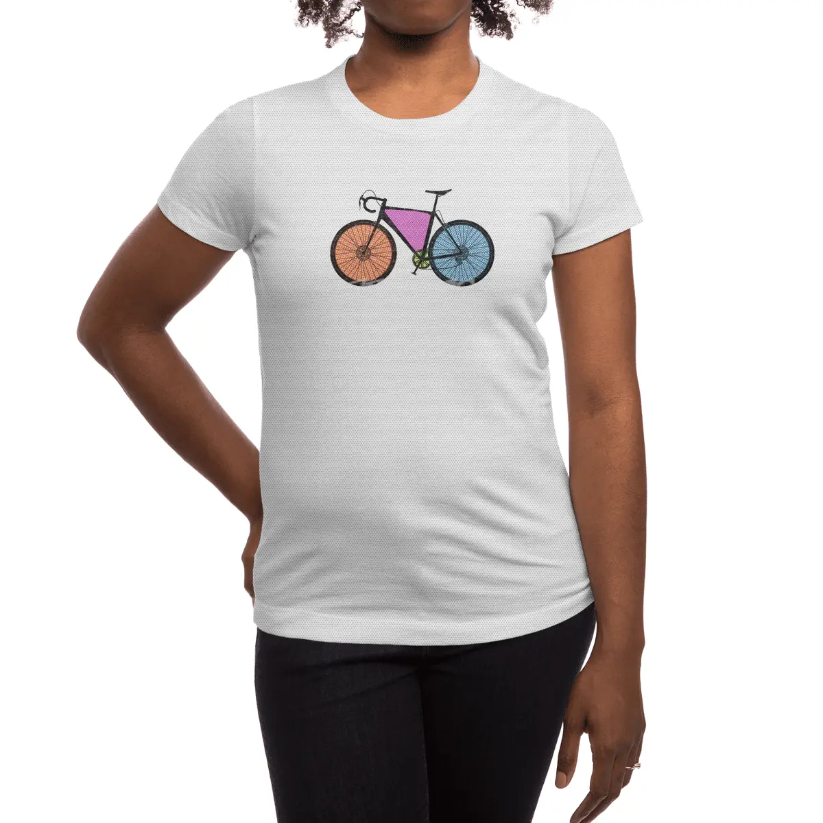 Cyclocross Bicycle Halftone Spor T-Shirt