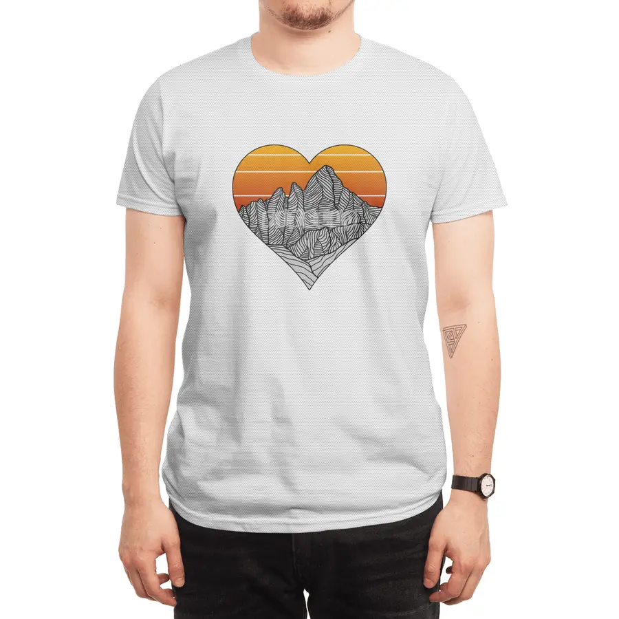 Mountain Sunset/Sky Spor T-Shirt