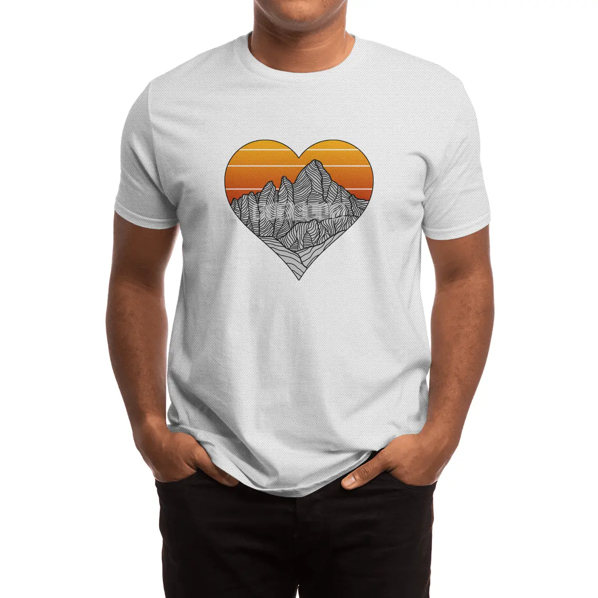 Mountain Sunset/Sky Spor T-Shirt