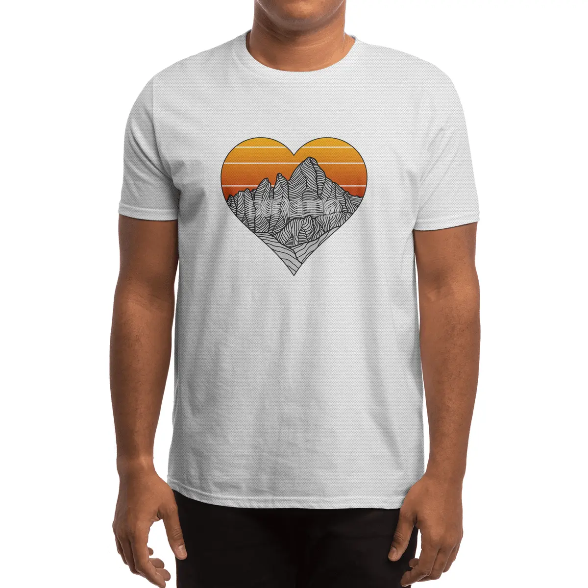 Mountain Sunset/Sky Spor T-Shirt