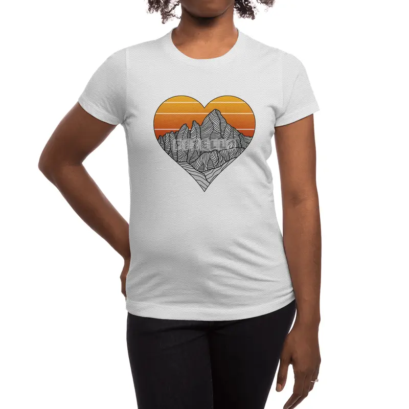 Mountain Sunset/Sky Spor T-Shirt