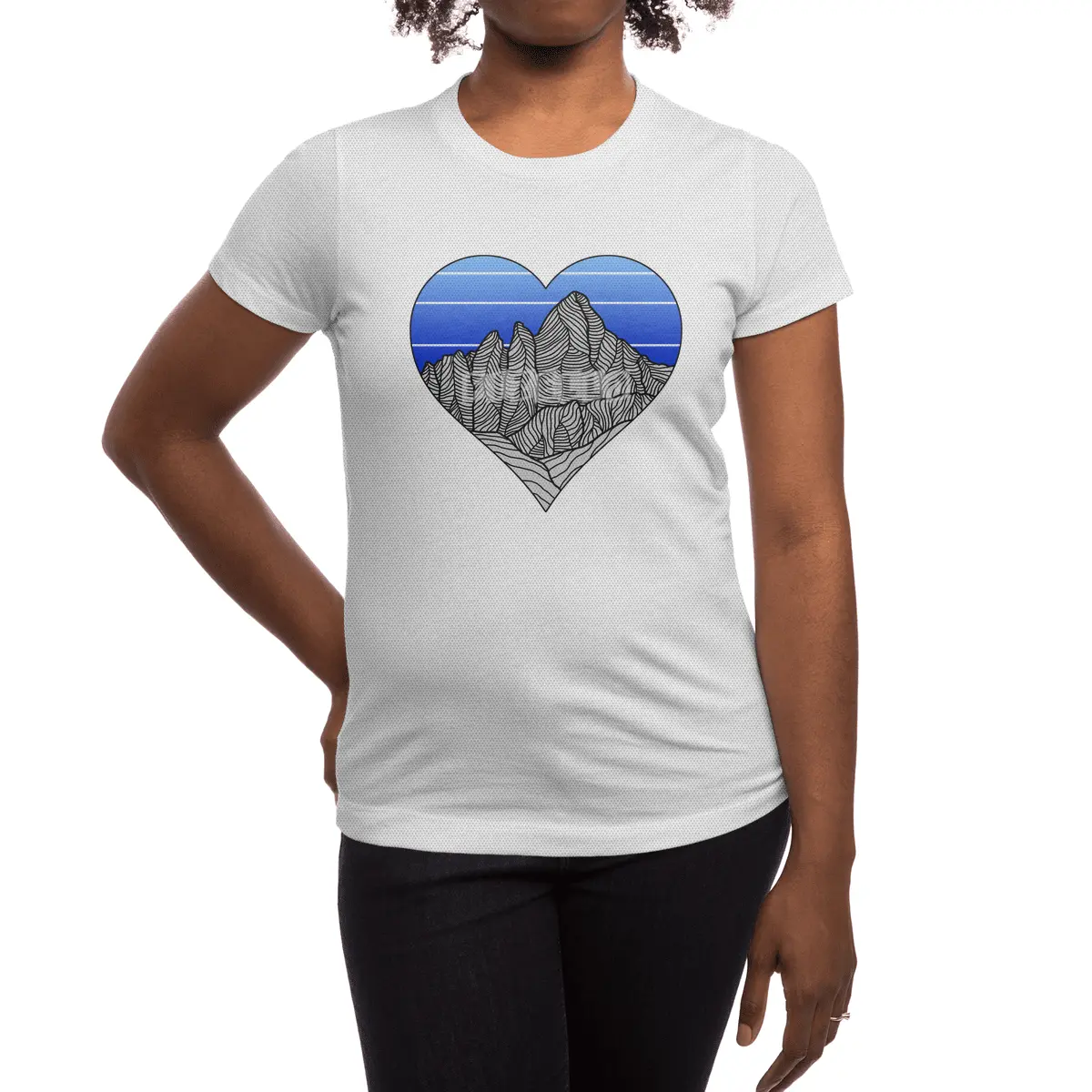 Mountain Sunset/Sky Spor T-Shirt