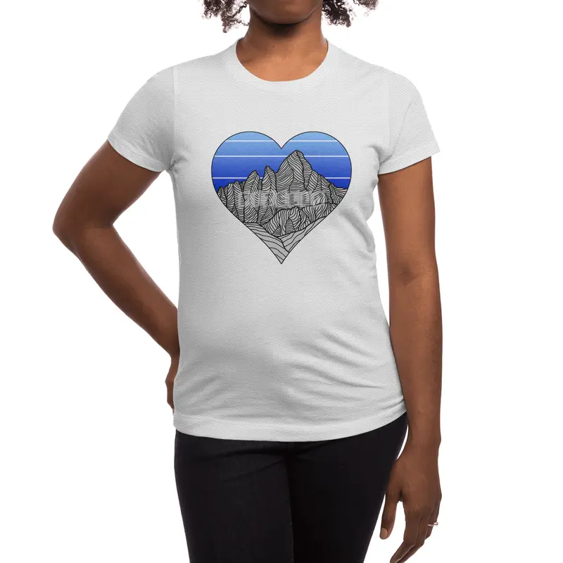 Mountain Sunset/Sky Spor T-Shirt