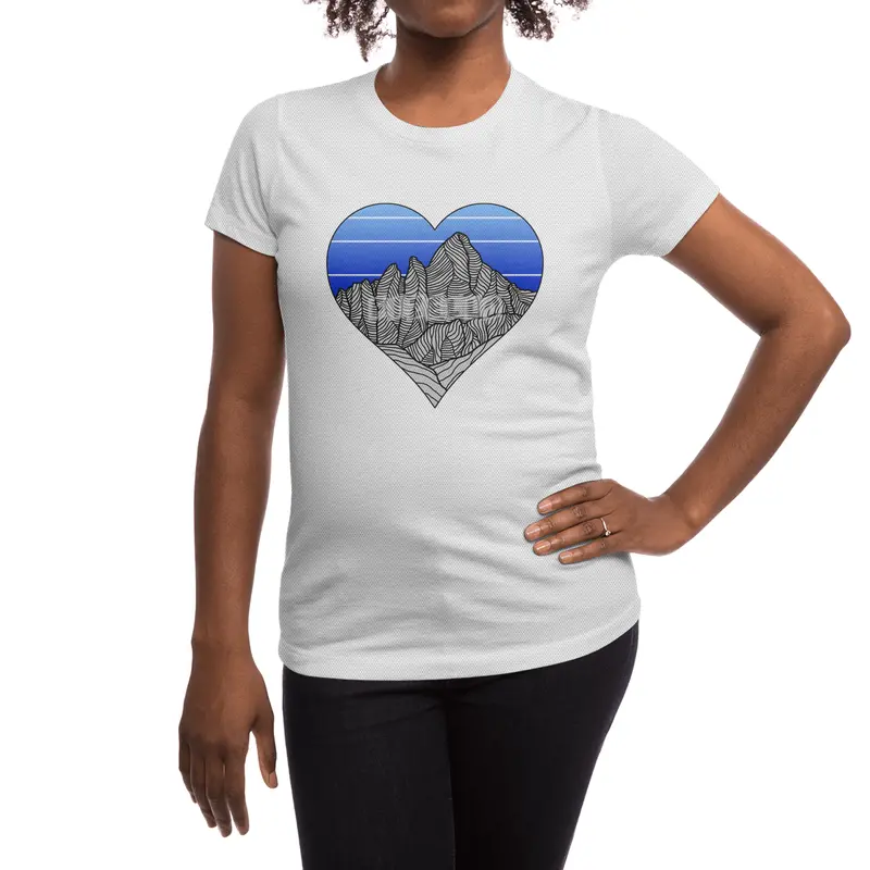 Mountain Sunset/Sky Spor T-Shirt