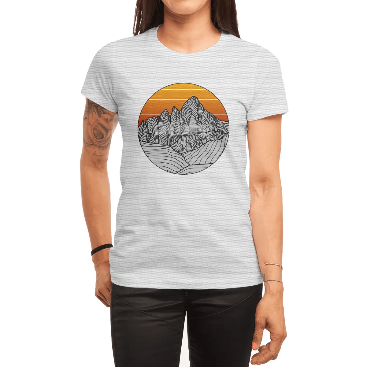 Mountain Sunset/Sky Spor T-Shirt