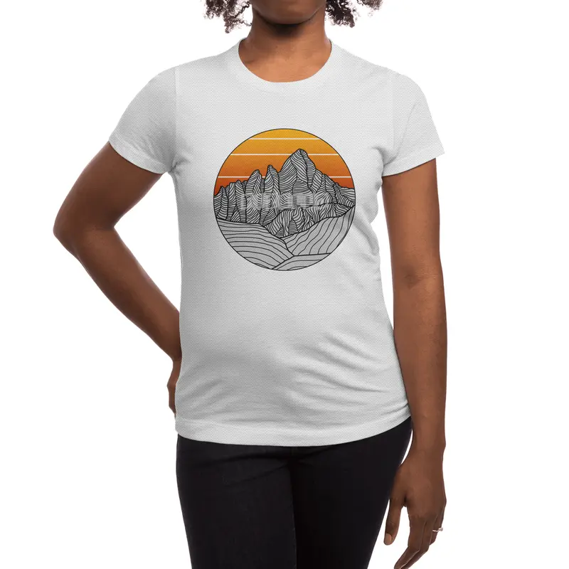 Mountain Sunset/Sky Spor T-Shirt