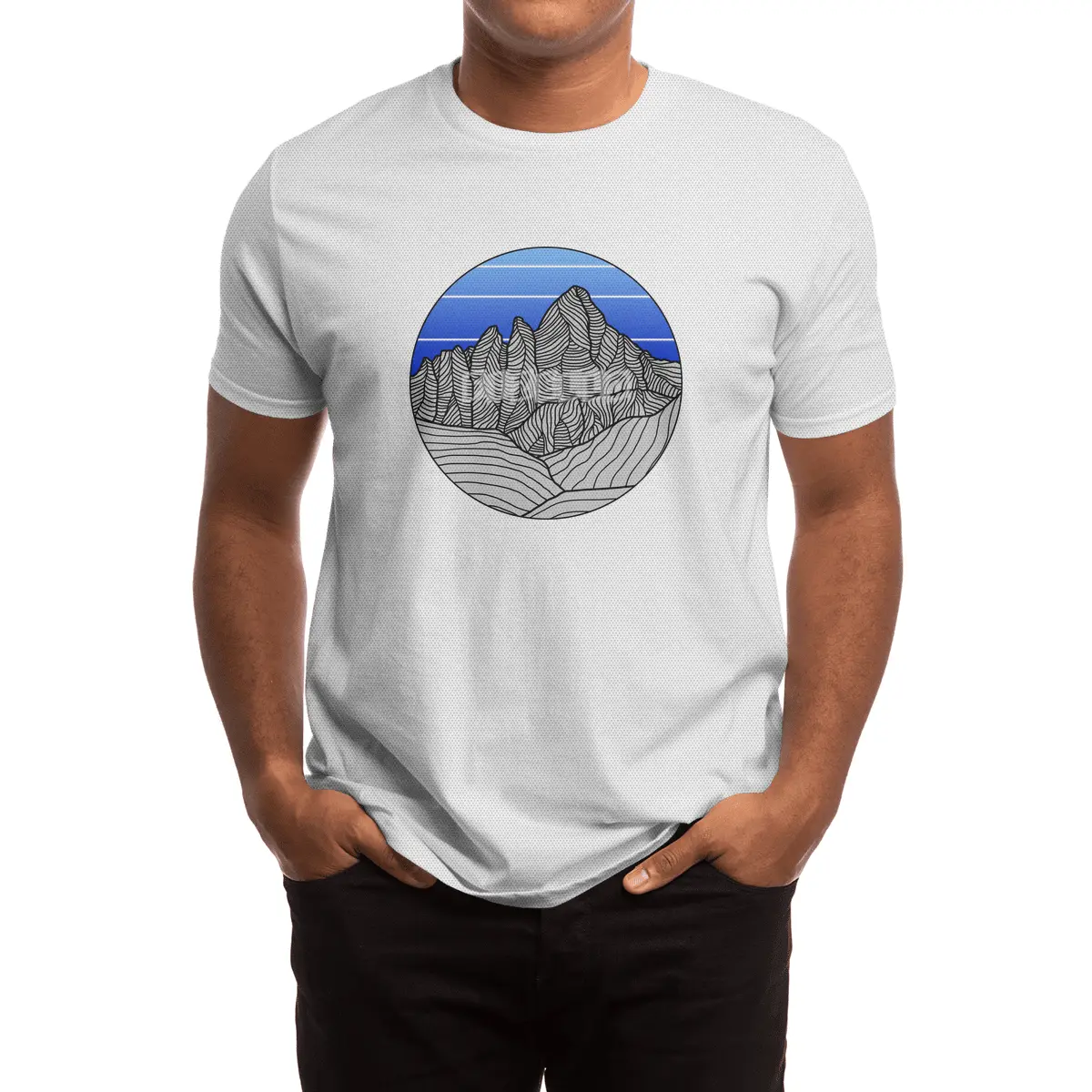 Mountain Sunset/Sky Spor T-Shirt