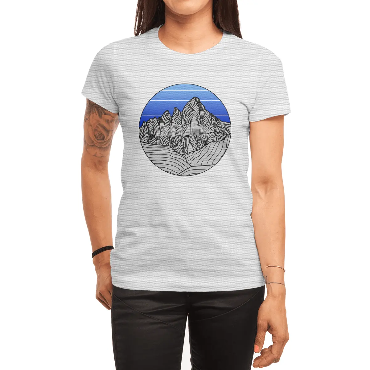 Mountain Sunset/Sky Spor T-Shirt