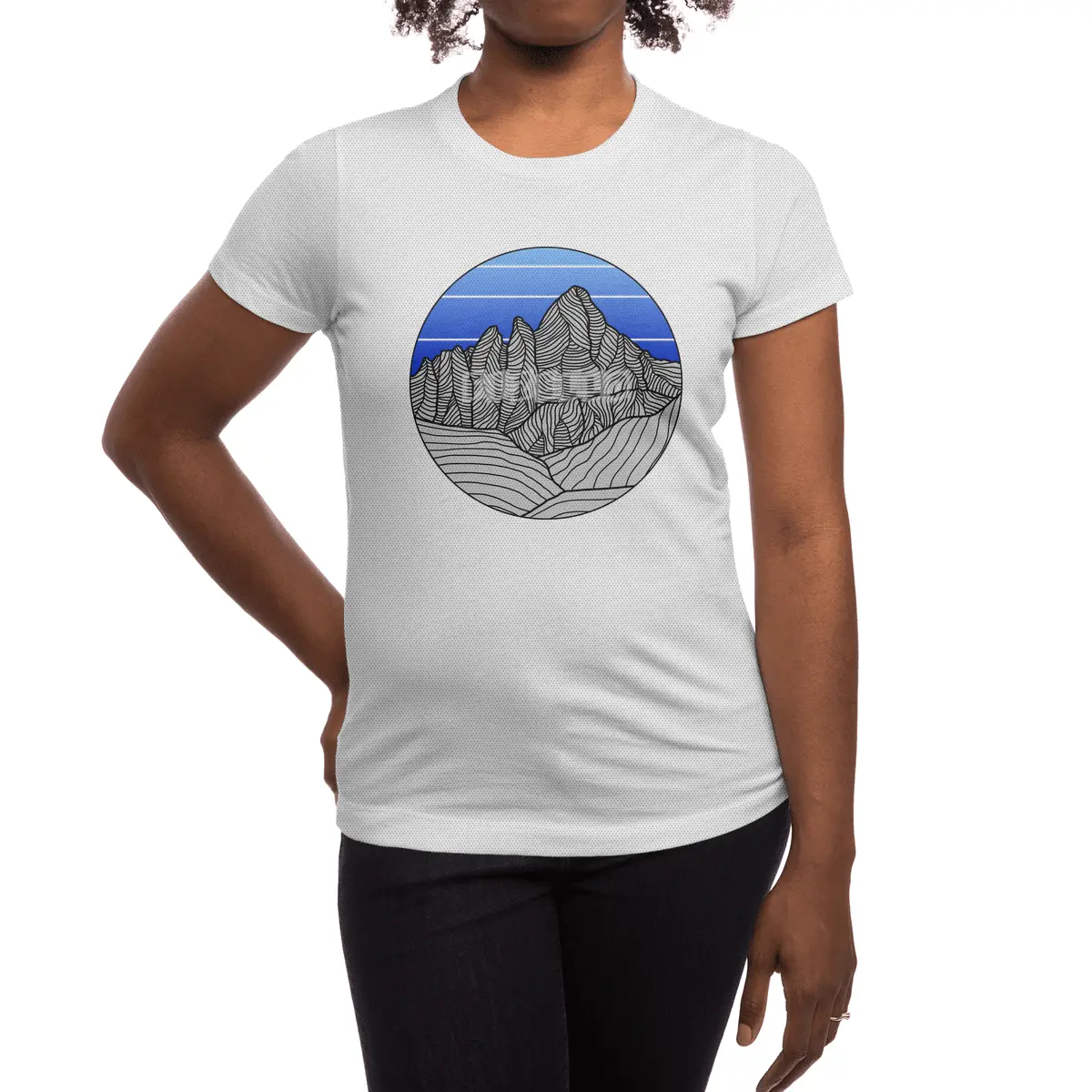 Mountain Sunset/Sky Spor T-Shirt