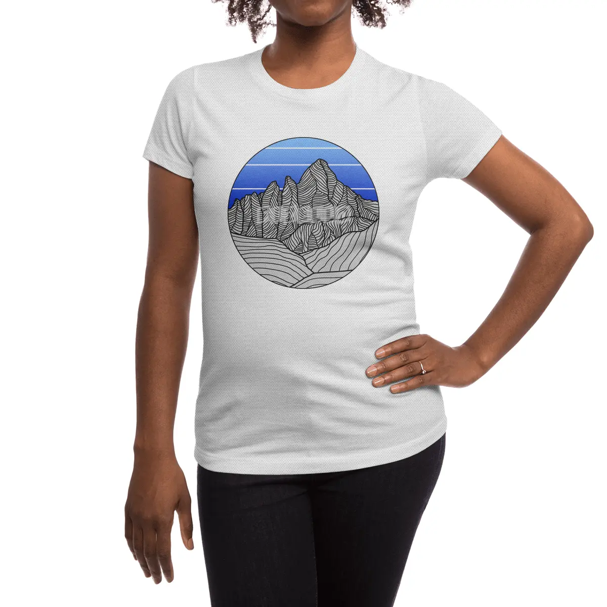 Mountain Sunset/Sky Spor T-Shirt