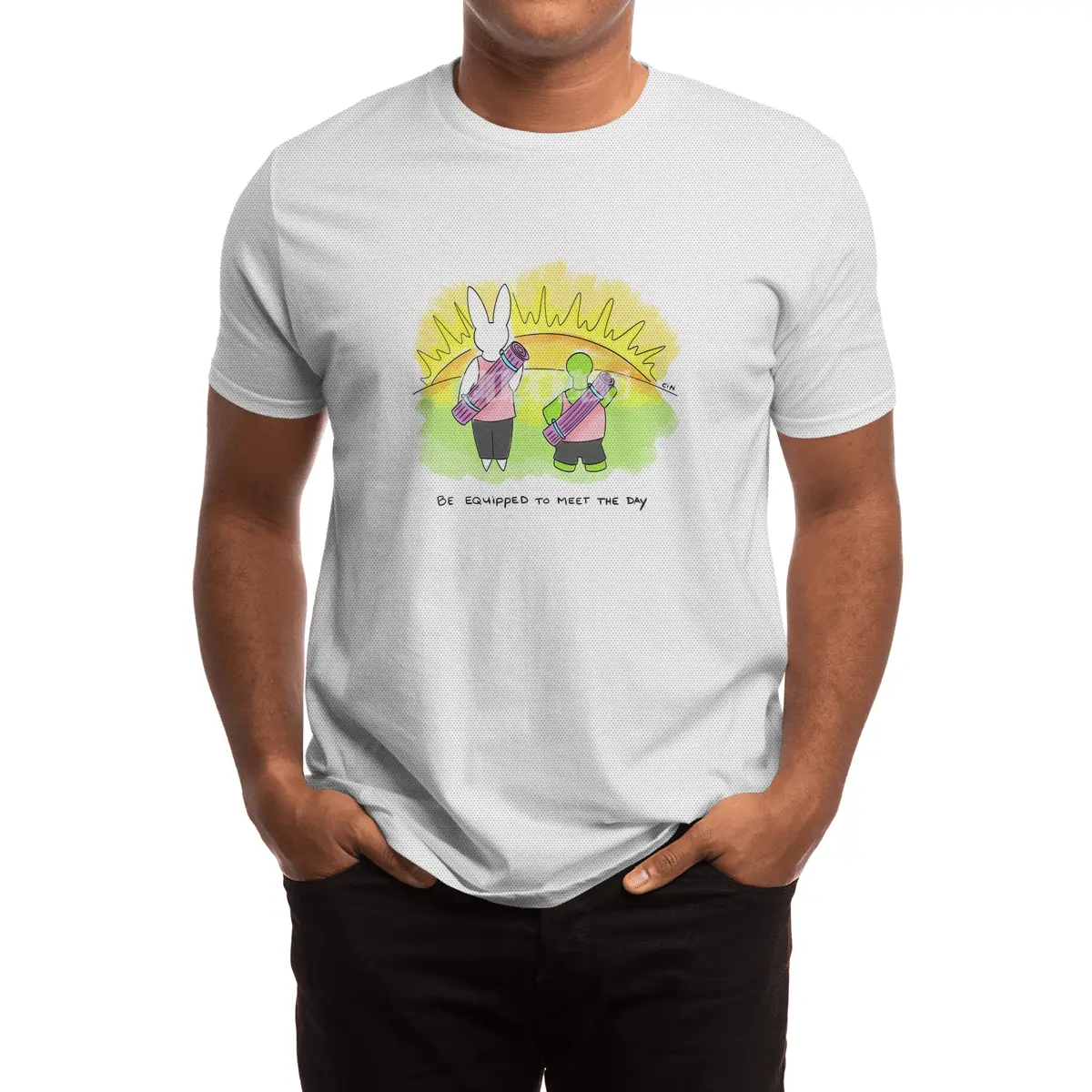 Bunny Daze Yoga - Be Equipped To Meet The Day Spor T-Shirt