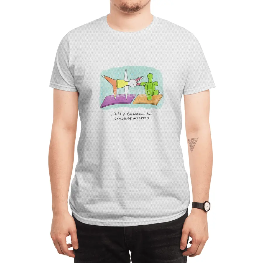 Bunny Daze Yoga - Life is a balancing act...challenge accepted Spor T-Shirt