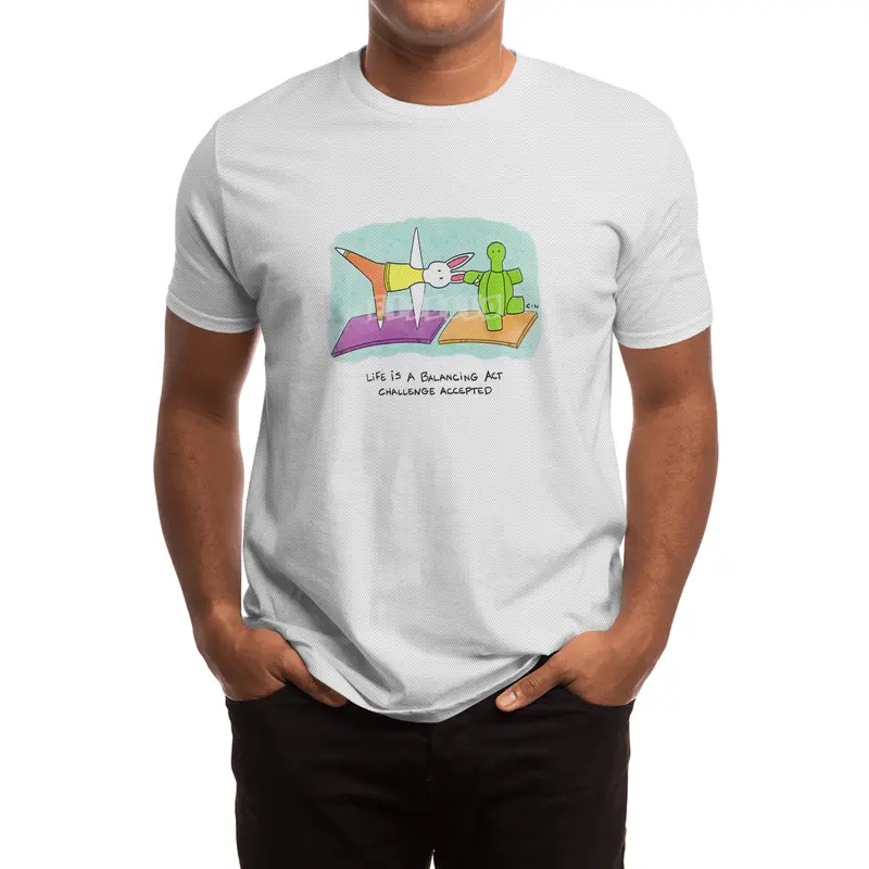 Bunny Daze Yoga - Life is a balancing act...challenge accepted Spor T-Shirt