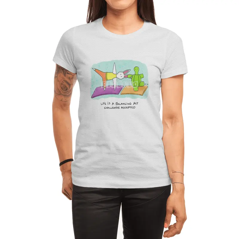 Bunny Daze Yoga - Life is a balancing act...challenge accepted Spor T-Shirt