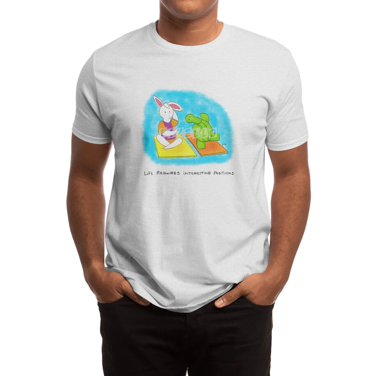 Bunny Daze Yoga - Life Requires Interesting Positions Spor T-Shirt