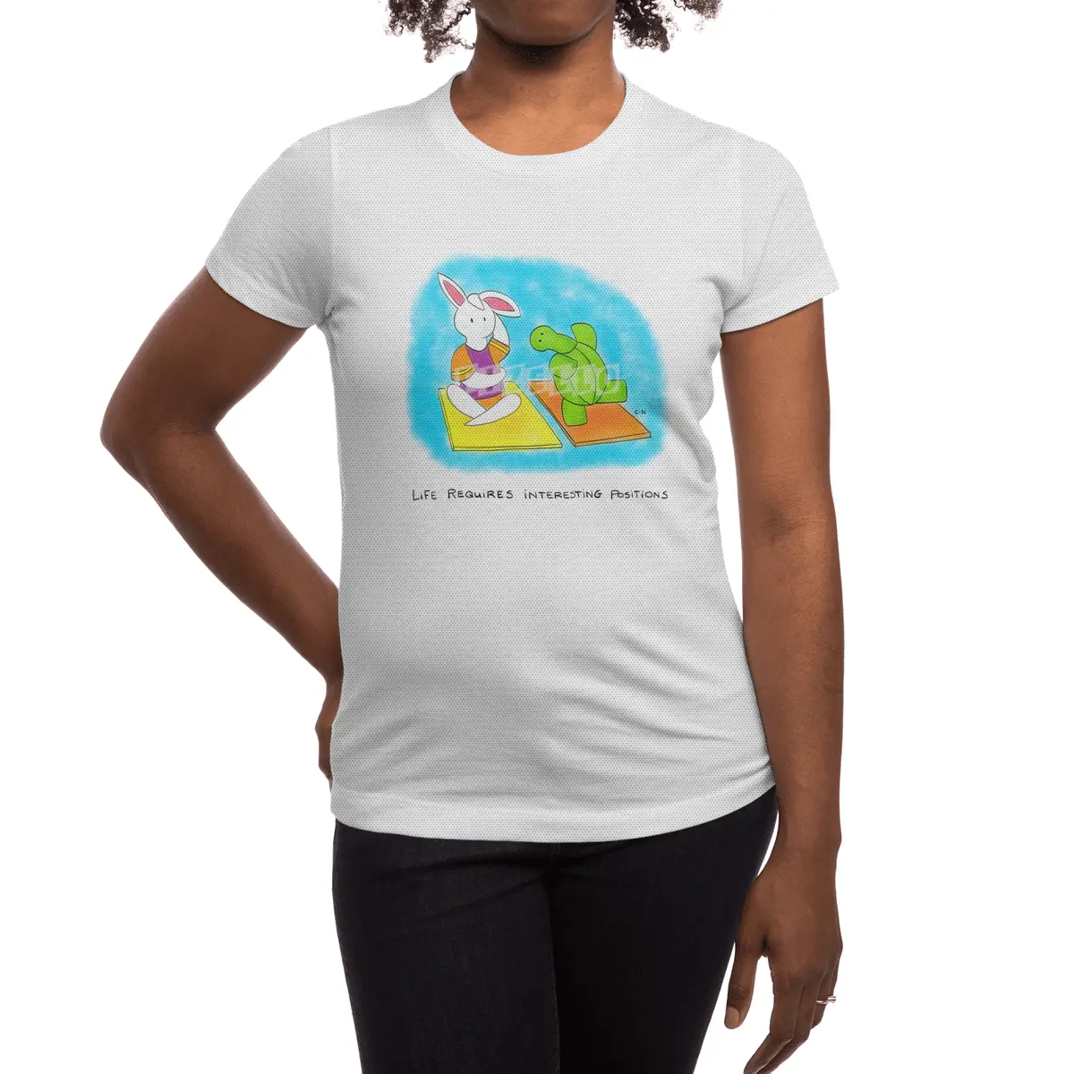 Bunny Daze Yoga - Life Requires Interesting Positions Spor T-Shirt