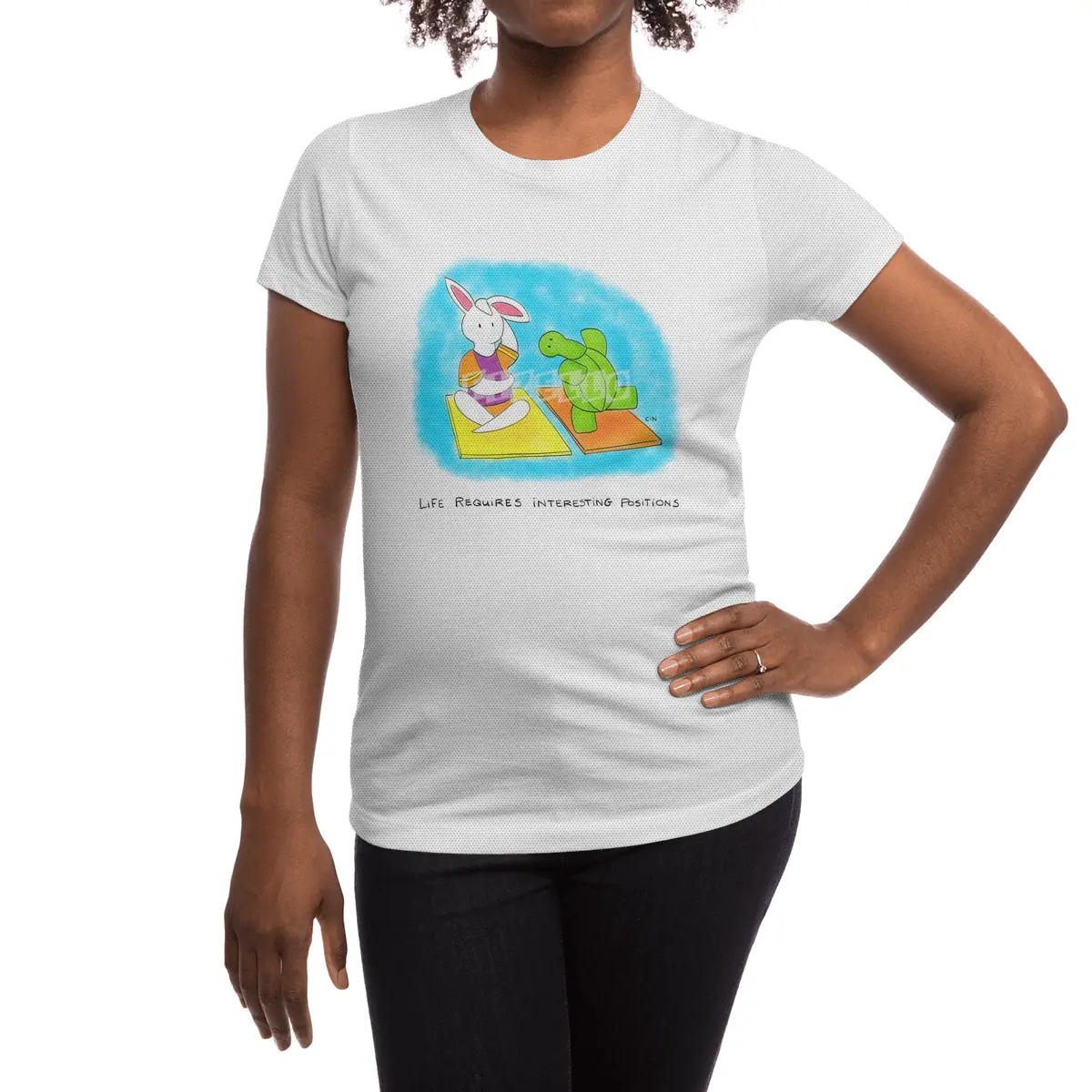 Bunny Daze Yoga - Life Requires Interesting Positions Spor T-Shirt