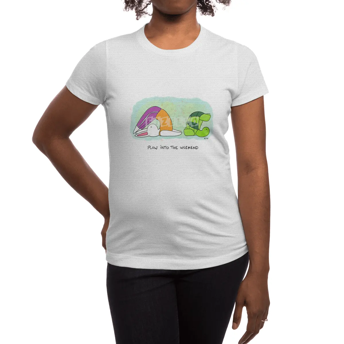 Bunny Daze Yoga - Plow into the Weekend Spor T-Shirt