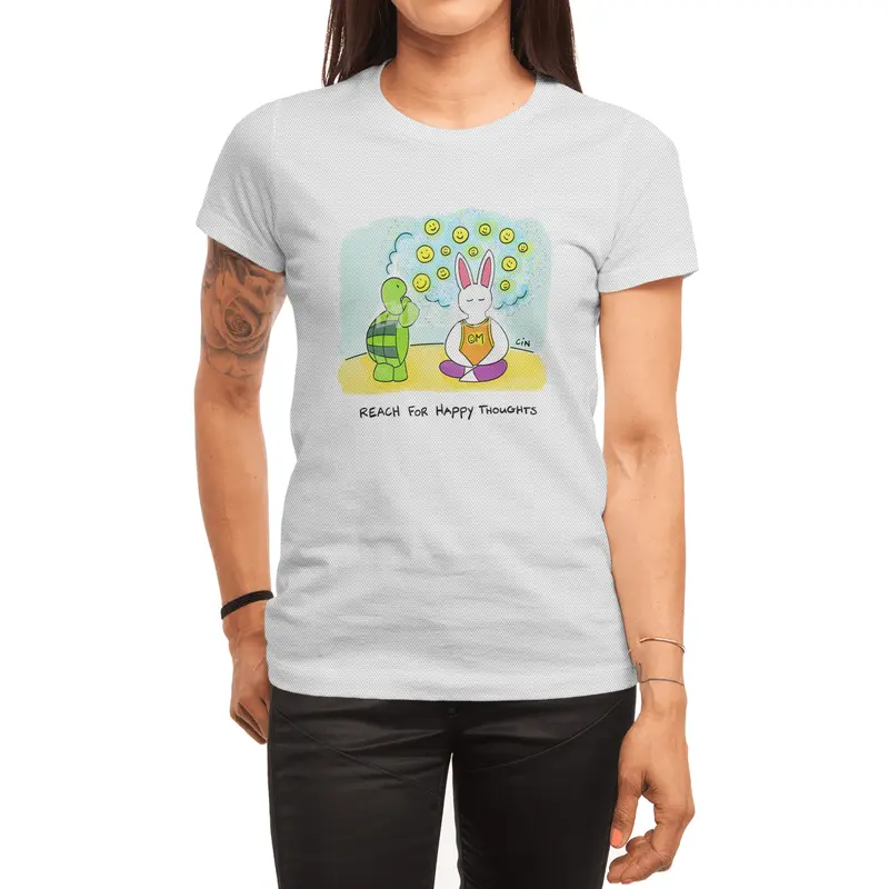 Bunny Daze Yoga - Reach For Happy Thoughts Spor T-Shirt