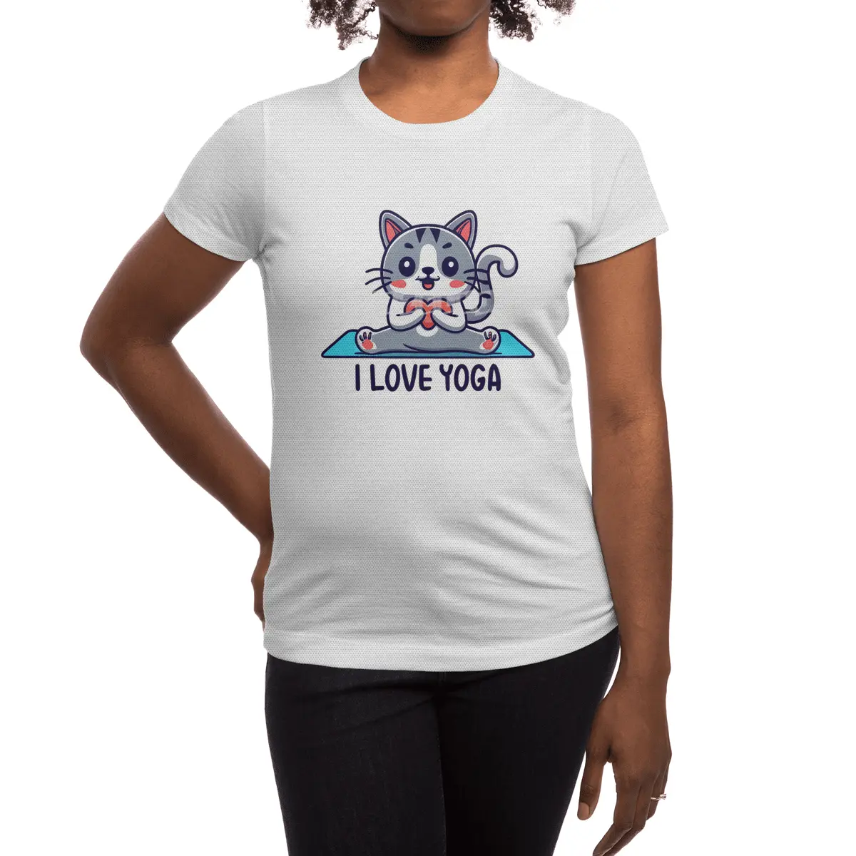 I love yoga cat Spor T-Shirt