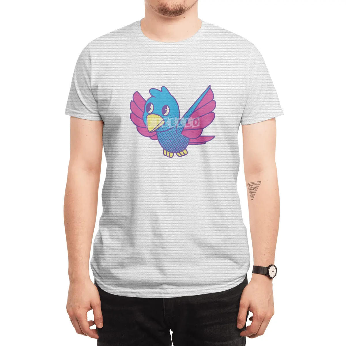Cute Retro Bird Spor T-Shirt