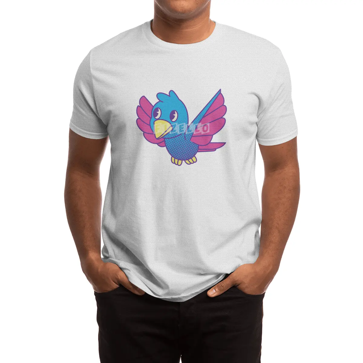 Cute Retro Bird Spor T-Shirt