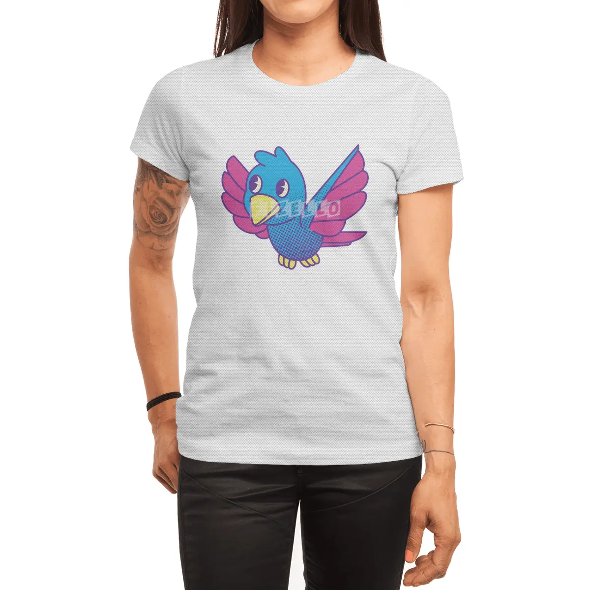 Cute Retro Bird Spor T-Shirt