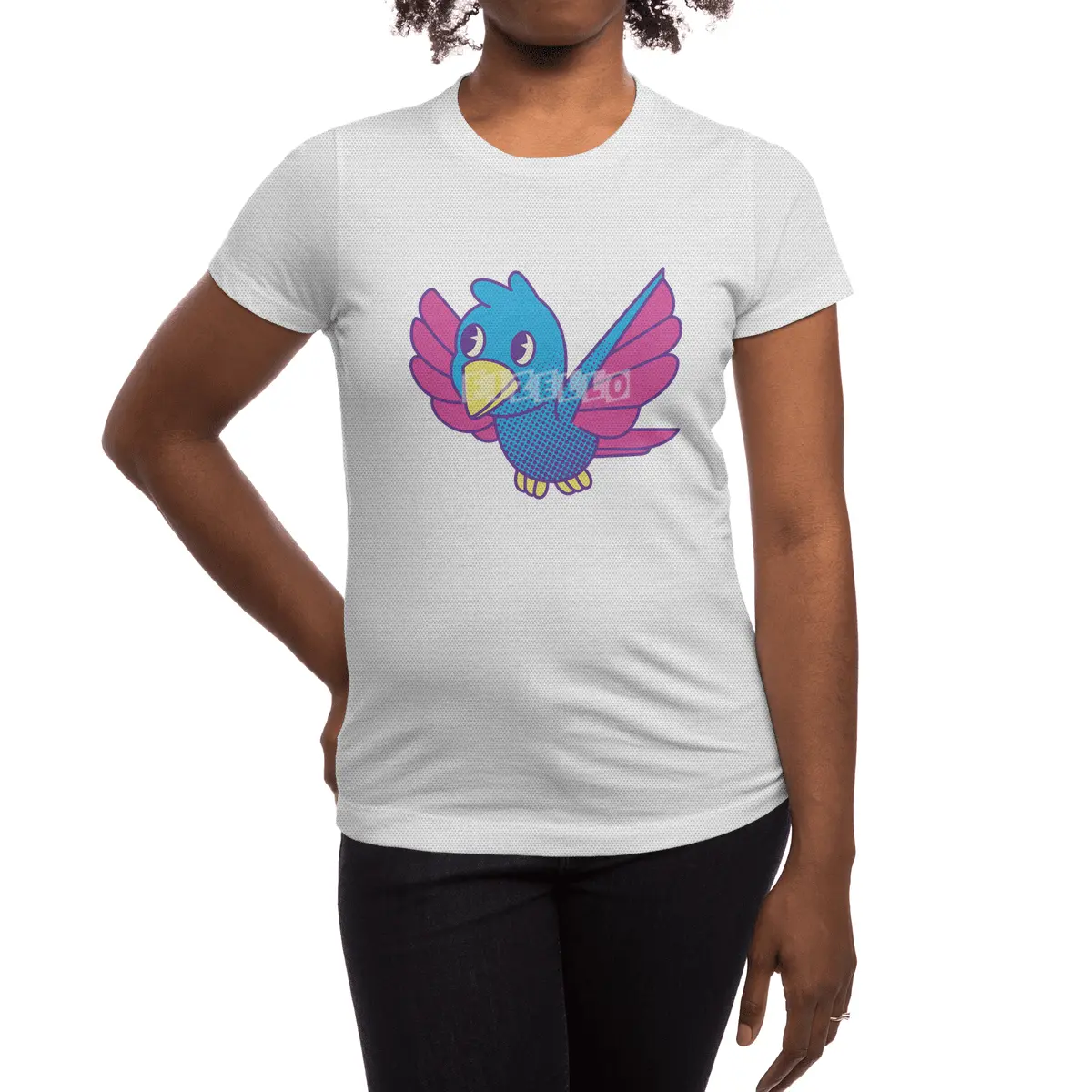 Cute Retro Bird Spor T-Shirt
