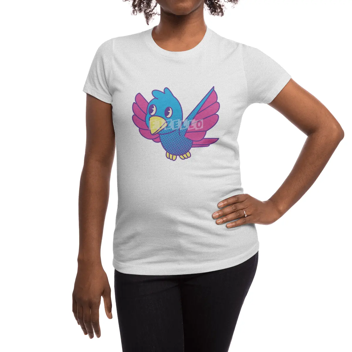 Cute Retro Bird Spor T-Shirt