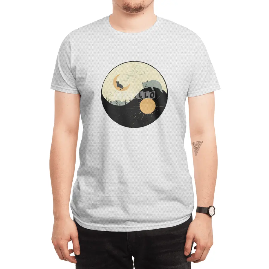 Kitty 5 day night moon & sun Spor T-Shirt