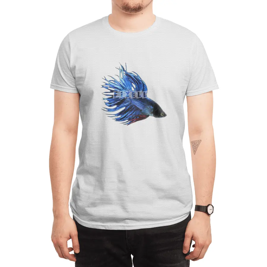 Royal Blue and Red Betta Fish Crowntail Male Swimming Beautiful Colors Spor T-Shirt