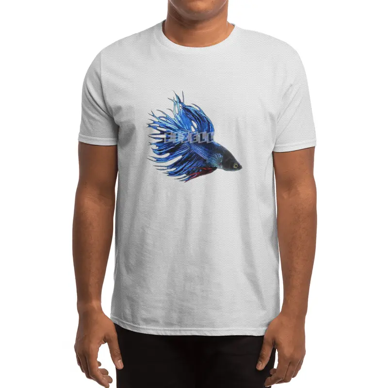 Royal Blue and Red Betta Fish Crowntail Male Swimming Beautiful Colors Spor T-Shirt