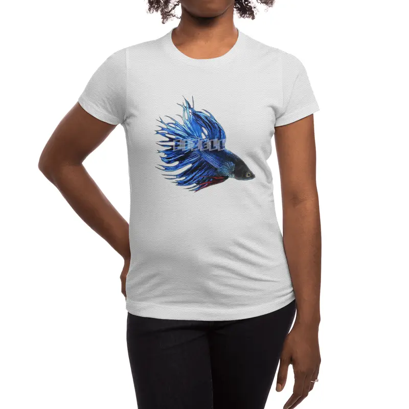 Royal Blue and Red Betta Fish Crowntail Male Swimming Beautiful Colors Spor T-Shirt