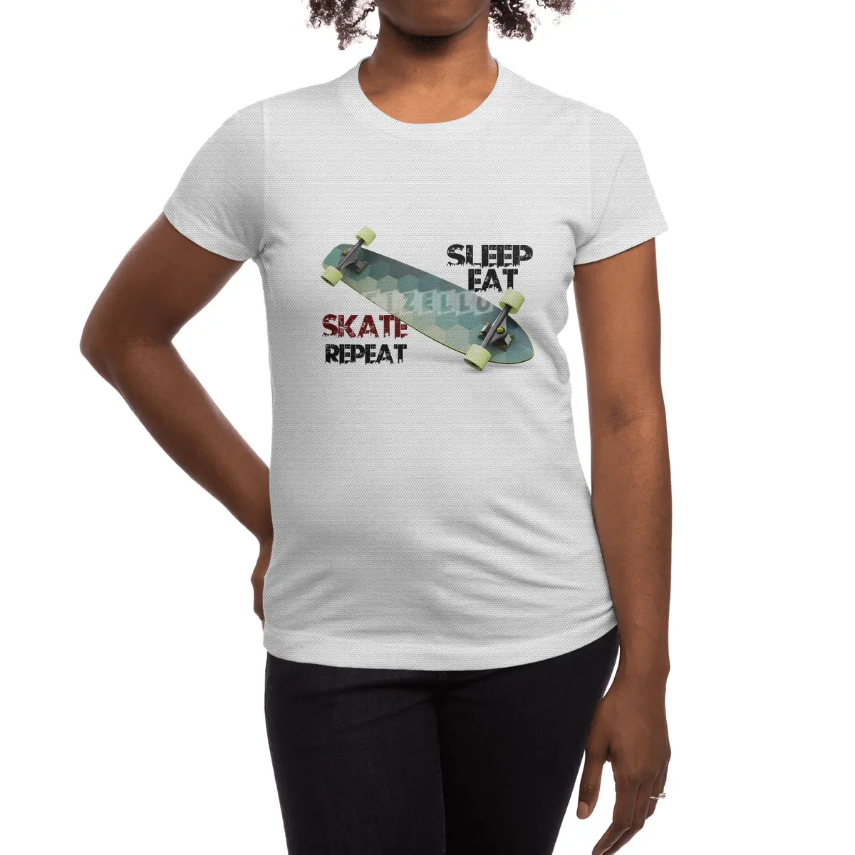 eat sleep skate repeat,skateboard T-shirt Spor T-Shirt