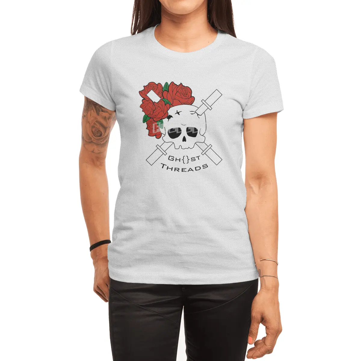 Skull and Roses Spor T-Shirt