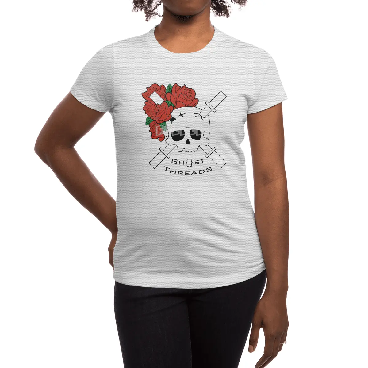 Skull and Roses Spor T-Shirt