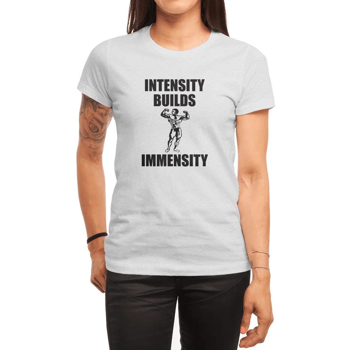 Bodybuilding - Intensity Builds Immensity Spor T-Shirt