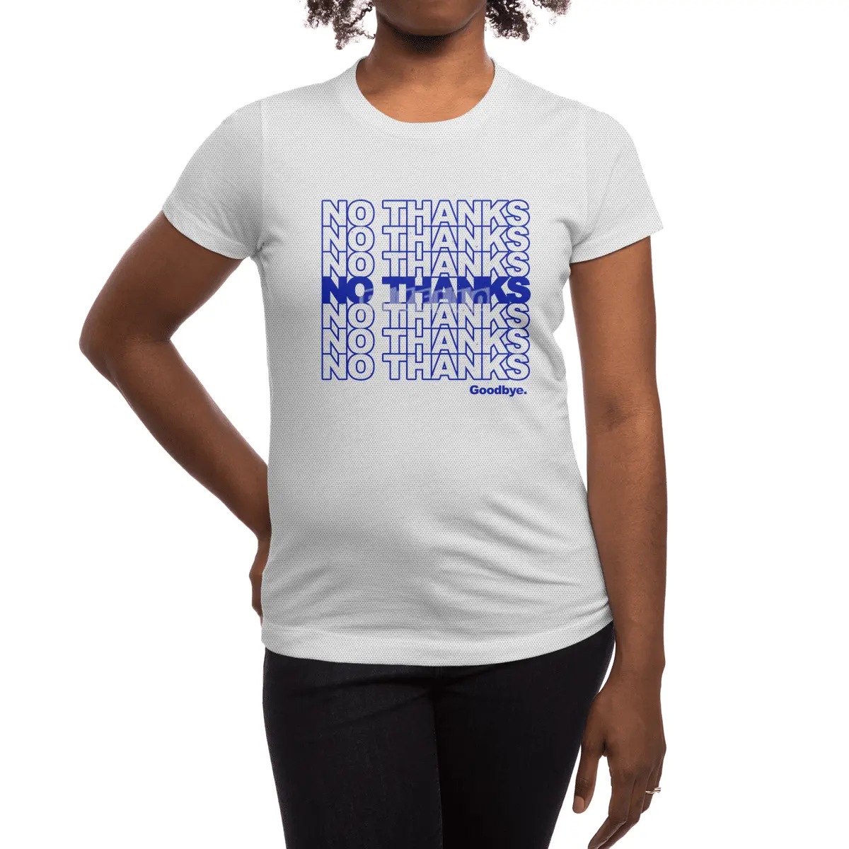 No Thanks (blue) Spor T-Shirt
