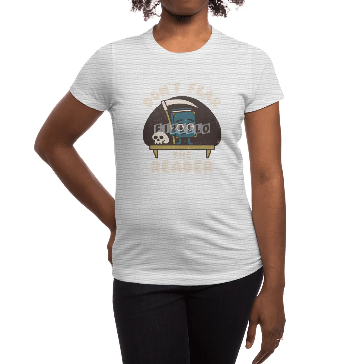Don't Fear the Reader Kawaii Style Book Cartoon Spor T-Shirt