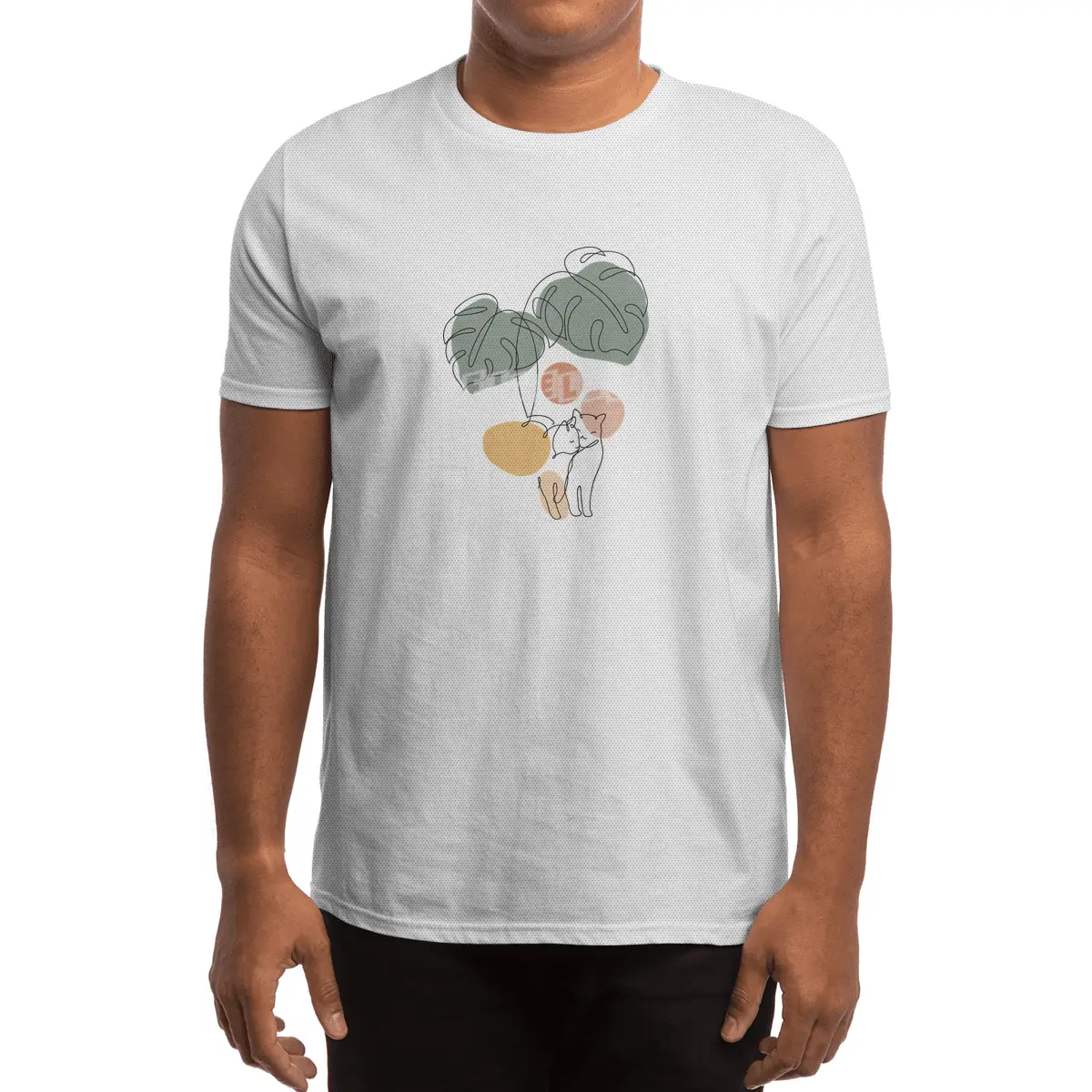 Cat and Plant 36 Spor T-Shirt